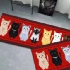 吸水性と撥水性に優れた可愛い動物柄の滑りにくいキッチンマット