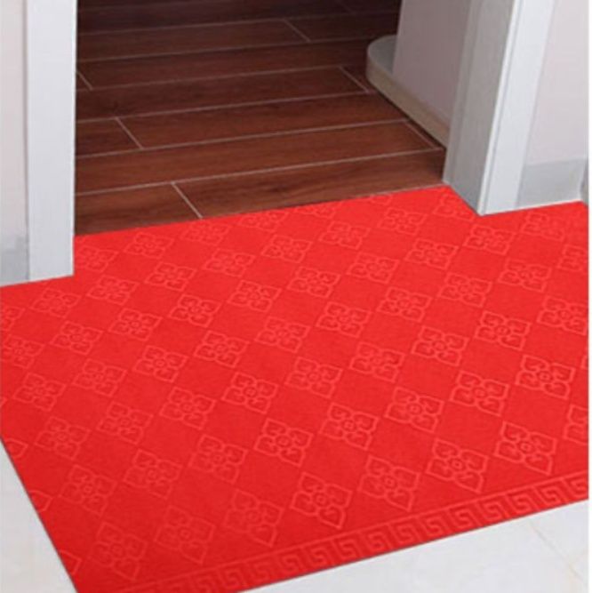 喜庆柄と北欧風カラーが選べる撥水拭ける吸水キッチンマット