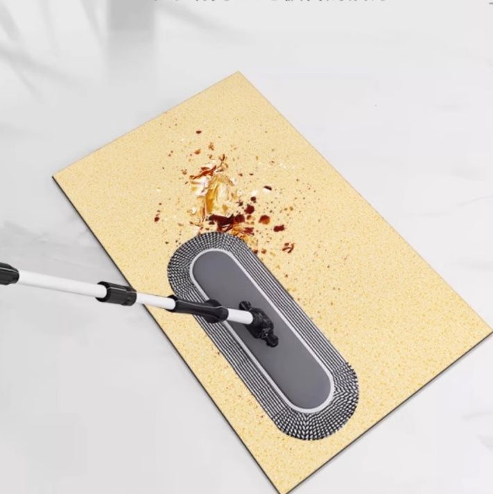 拭き取れる石目調デザイン！厚手で滑り止め付きのPVCキッチンマット