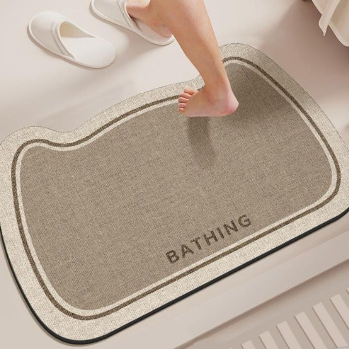 滑り止め付きで拭ける！透明感のある幾何学模様キッチンマット