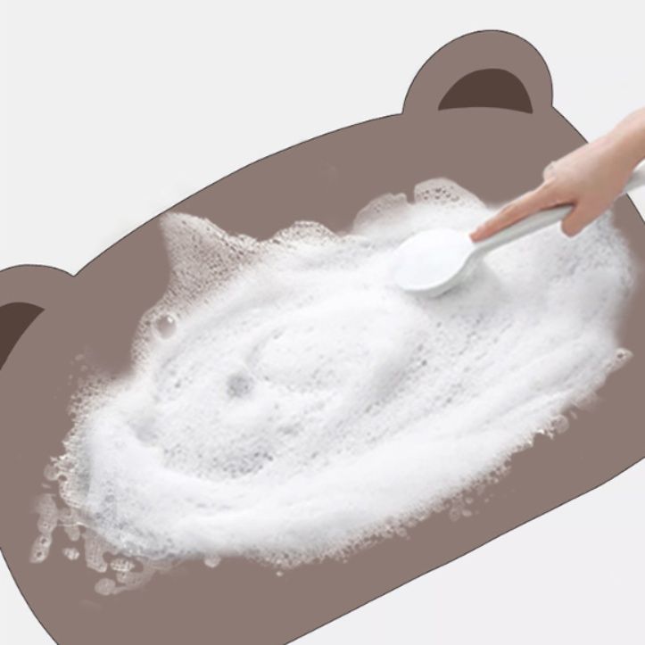 かわいい動物デザインで拭き取れる！滑り止め付き珪藻土キッチンマット