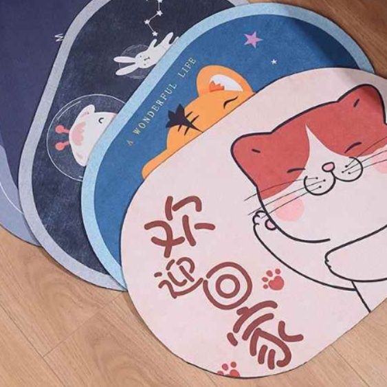 拭けて清潔！滑り止め付きで安全な北欧風キッチンマット60×40cm