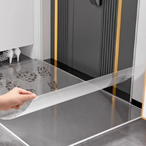 拭き取れて清潔！透明で滑り止め付きのサイズオーダー可能キッチンマット