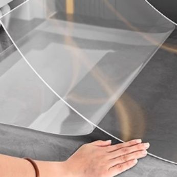 拭き取れて清潔！透明で滑り止め付きのサイズオーダー可能キッチンマット