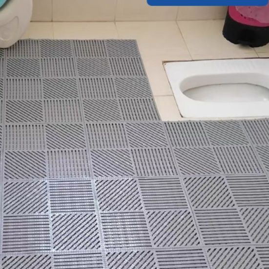 拭けて清潔！滑り止め付きPVC製キッチンマット30×30cm透明タイプ