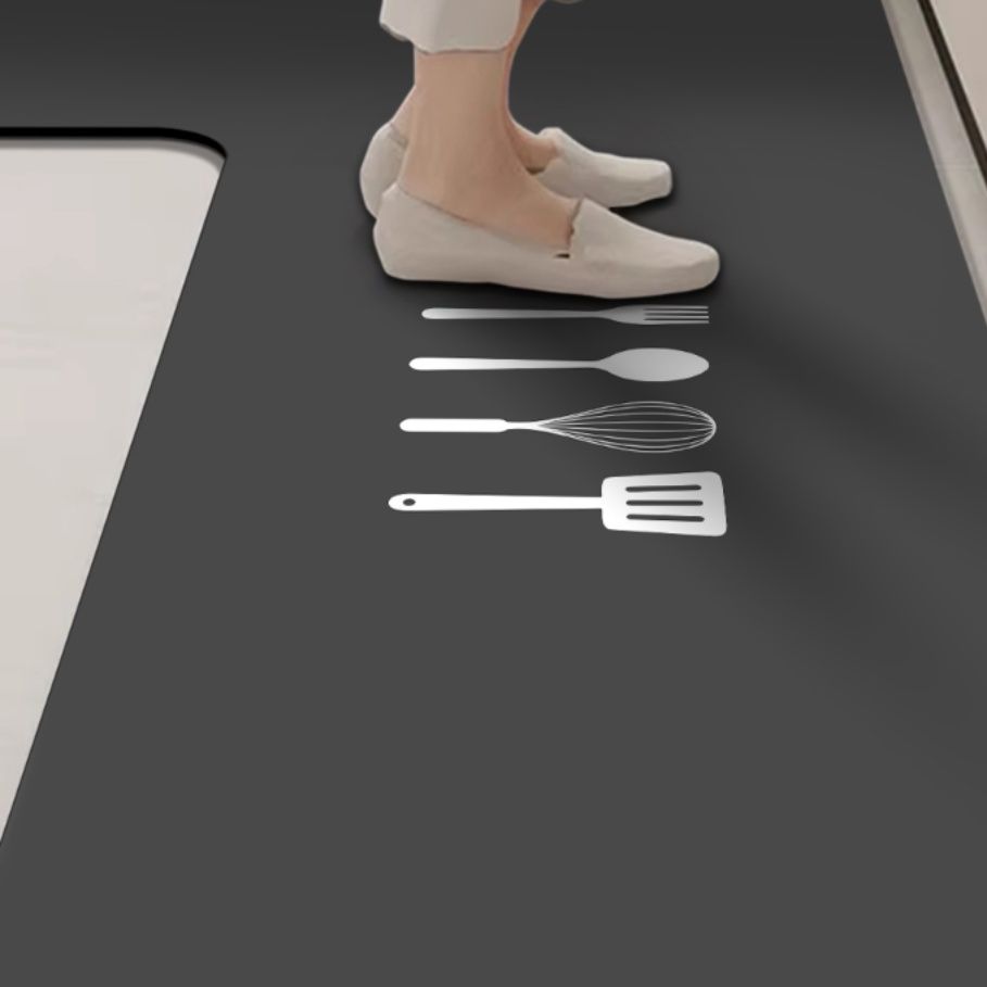 吸水性抜群で拭き取り簡単！抗汚れ＆滑り止め付き北欧風キッチンマット