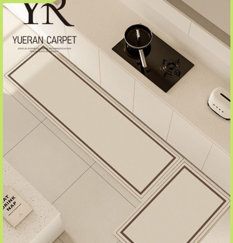 洗えて清潔！滑り止め・抗菌機能付き北欧風キッチンマット