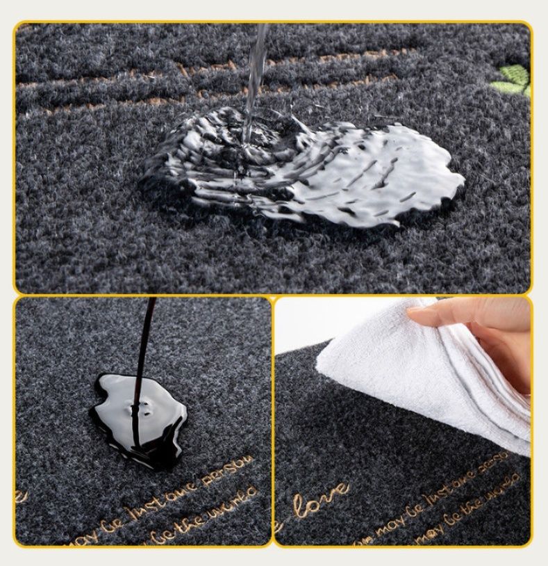 拭けて洗える透明キッチンマット！滑り止め付きで床暖房対応の撥水加工