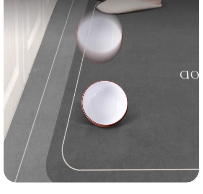 吸水性抜群で拭くだけ簡単！滑り止め付き北欧風キッチンマット