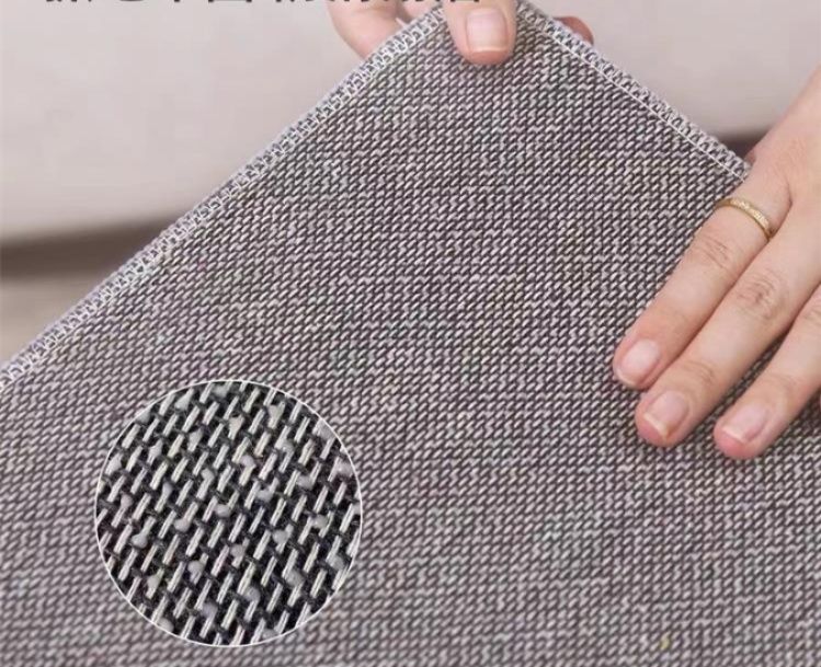 L字型で汚れを拭き取れる！防油防水の幾何学模様キッチンマット