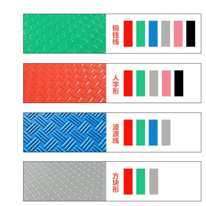 幾何学模様がおしゃれ！厚手PVC製で拭ける防水キッチンマット