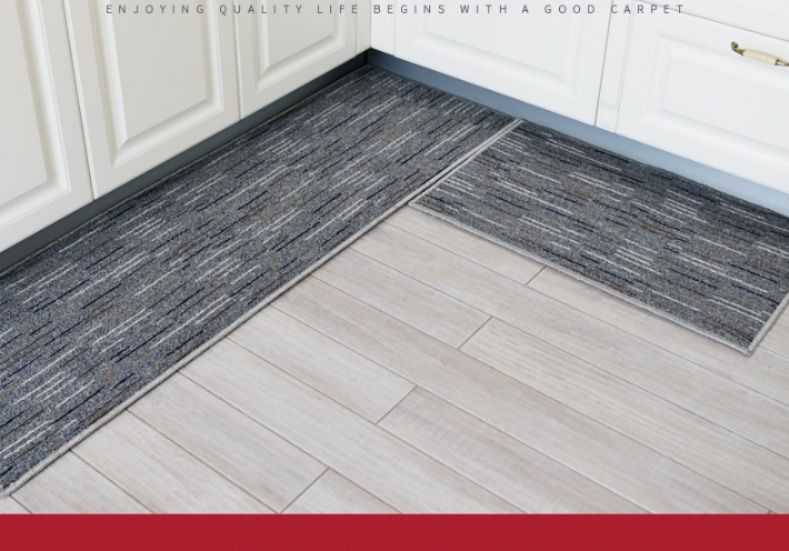 吸水性抜群で拭ける！滑り止め付きおしゃれな北欧風キッチンマット