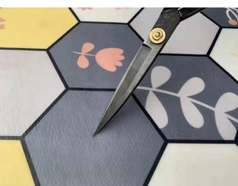 大理石模様が美しい！拭けるPVC製キッチンマット防水で汚れに強い