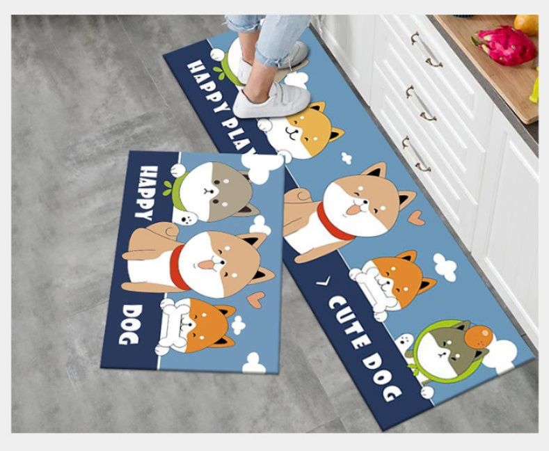 洗えて拭ける！滑り止め付きでずれない北欧風キッチンマット