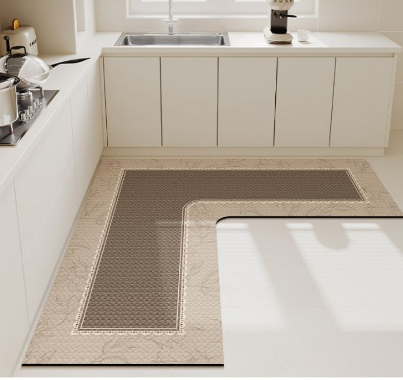 L字型キッチンマット 硅藻土素材で吸水抜群！拭ける洗える北欧デザイン