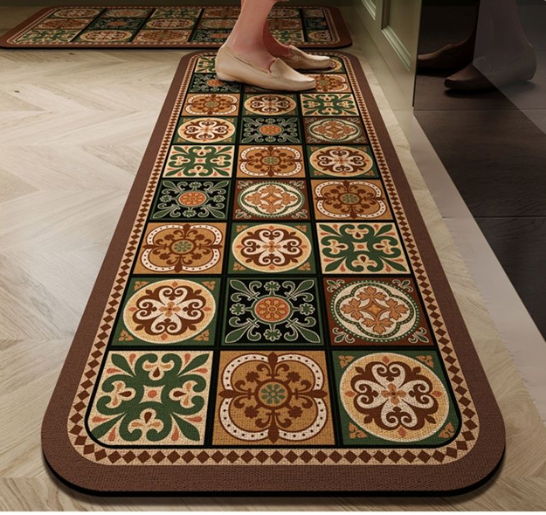 拭ける珪藻土キッチンマット！L字型対応で滑り止め付きの抗菌防臭マット