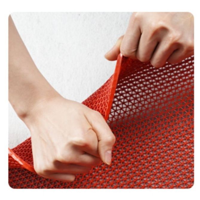 拭けて洗える！PVC製で滑り止め効果抜群のクリアグレーキッチンマット