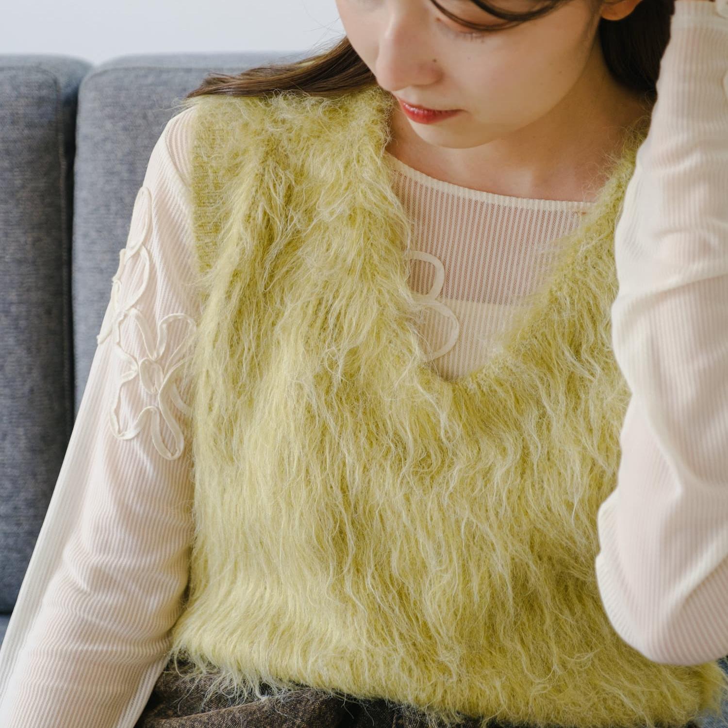ニット ニット ふわもこ贅沢シルエットベスト