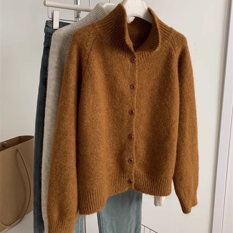 韓国風ニットカーディガン レディース 3色展開