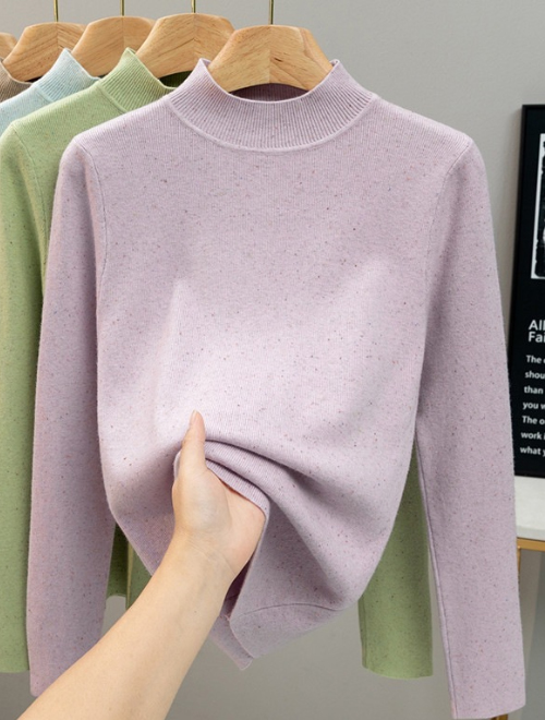 2025新作 秋冬レディース ハイネックニットセーター 長袖プルオーバー