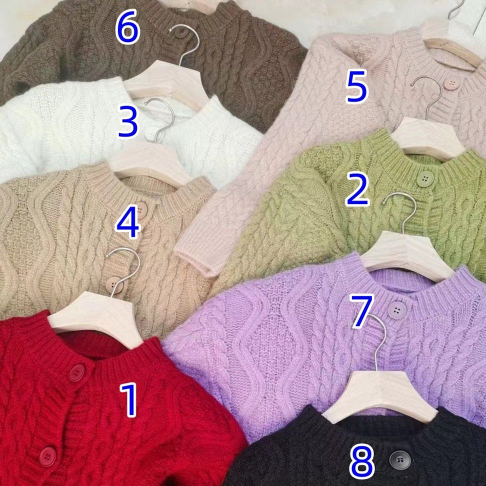 ケーブル編みニットカーディガン韓国風レディース8色