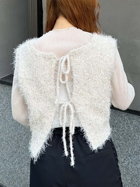 ニット ふわふわ質感シンプルニットベスト
