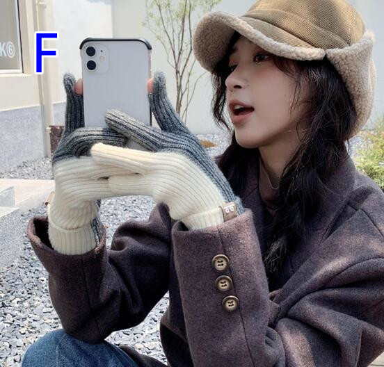 秋冬ニット手袋スマートフォン対応防寒