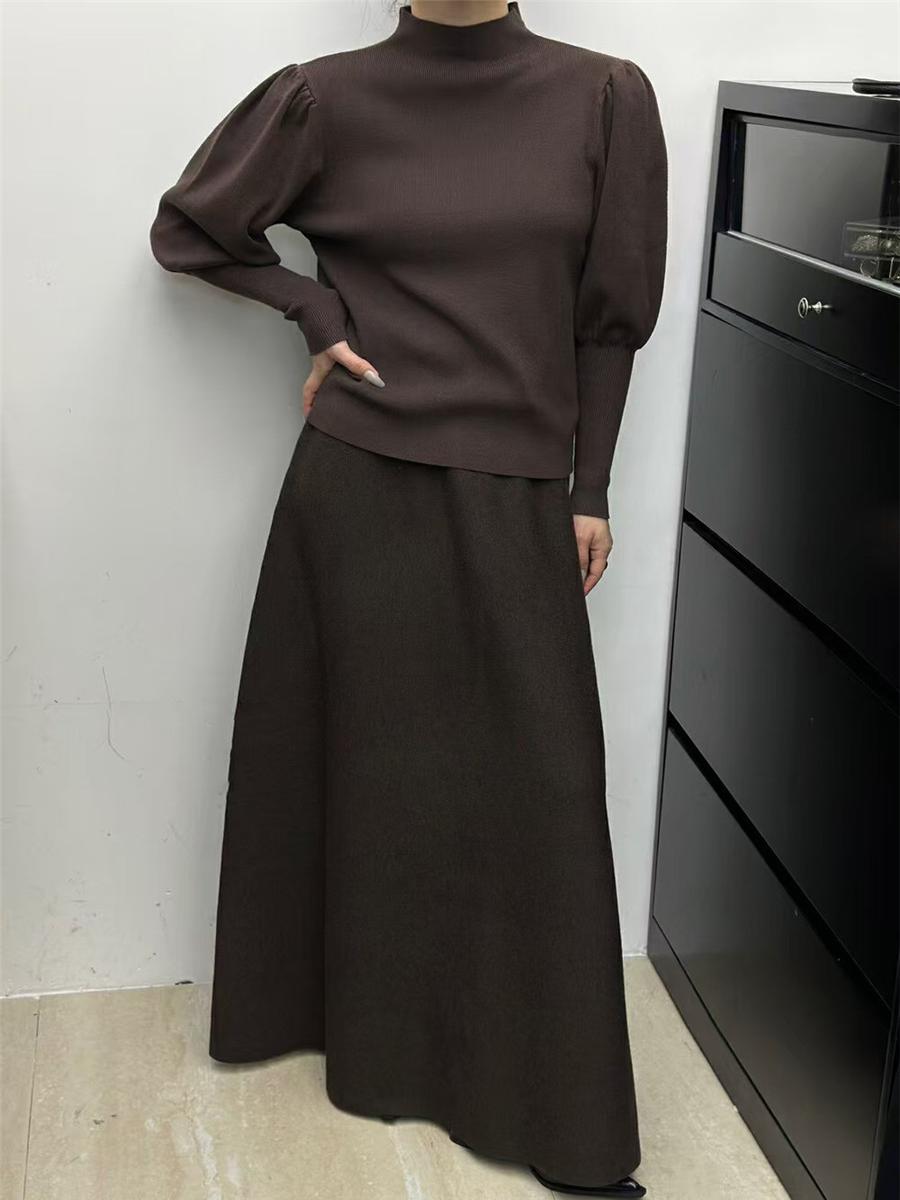 ニット シンプル上質ロングニットスカート