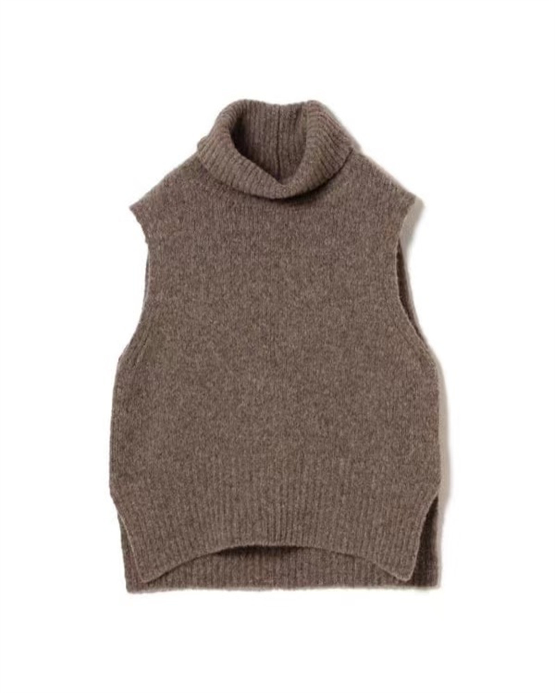 秋冬新作ニットベスト タートルネック体型カバー