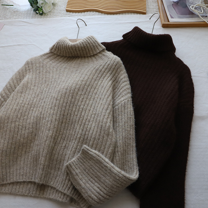 レディース ハイネック ニットセーター 韓国風 9色展開