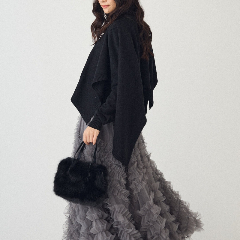 ハイネックニットとチュールスカートセット韓国風