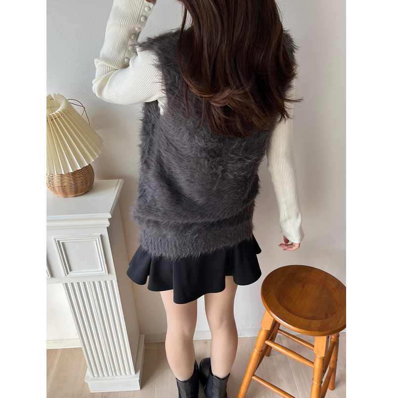 ニット ニット ふわもこ質感シンプルベスト