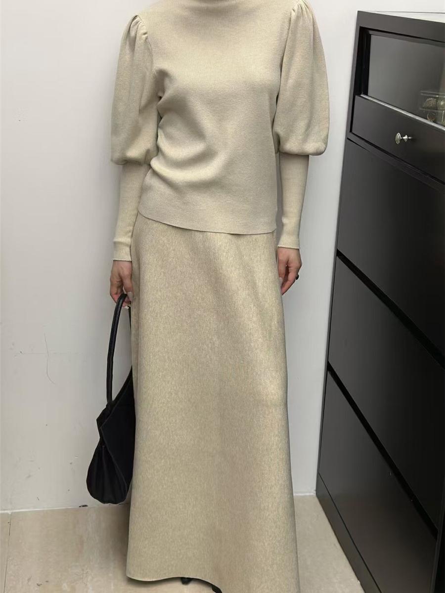 ニット シンプル上質ロングニットスカート