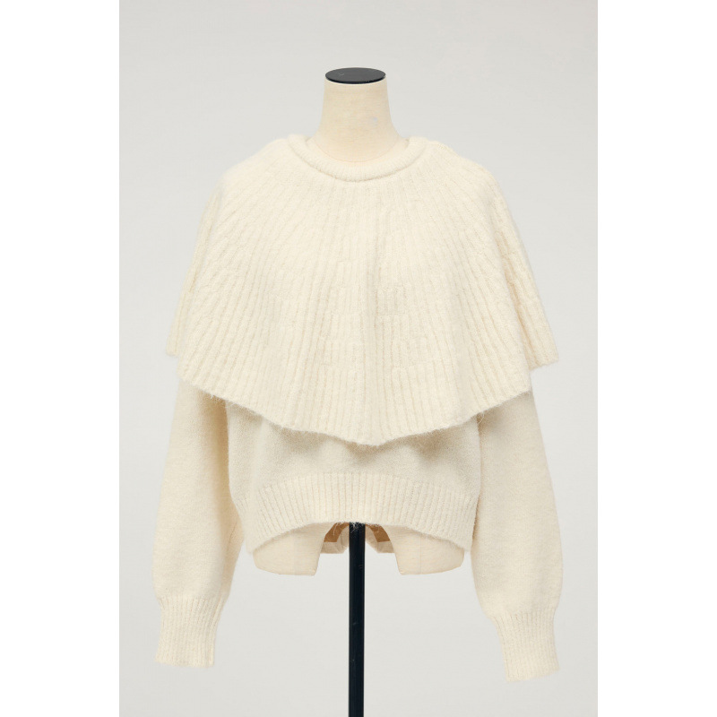 レディース ケープ風ニットセーター ゆったり 韓国風 3色展開