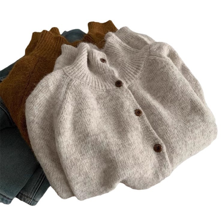 韓国風ニットカーディガン レディース 3色展開