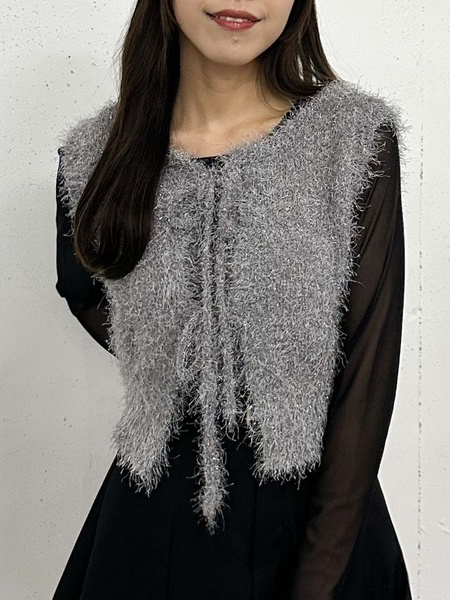 ニット ふわふわ質感シンプルニットベスト