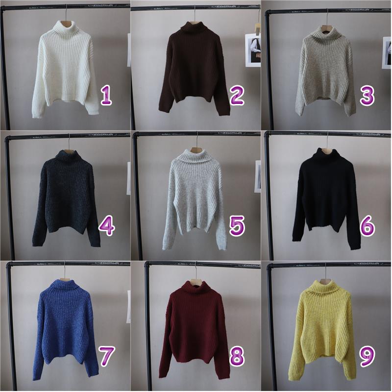レディース ハイネック ニットセーター 韓国風 9色展開