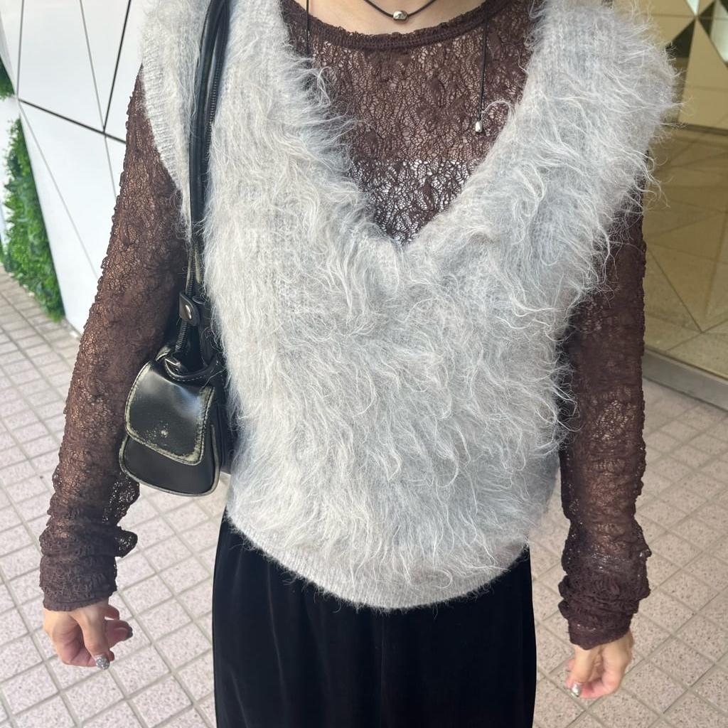 ニット ニット ふわもこ贅沢シルエットベスト