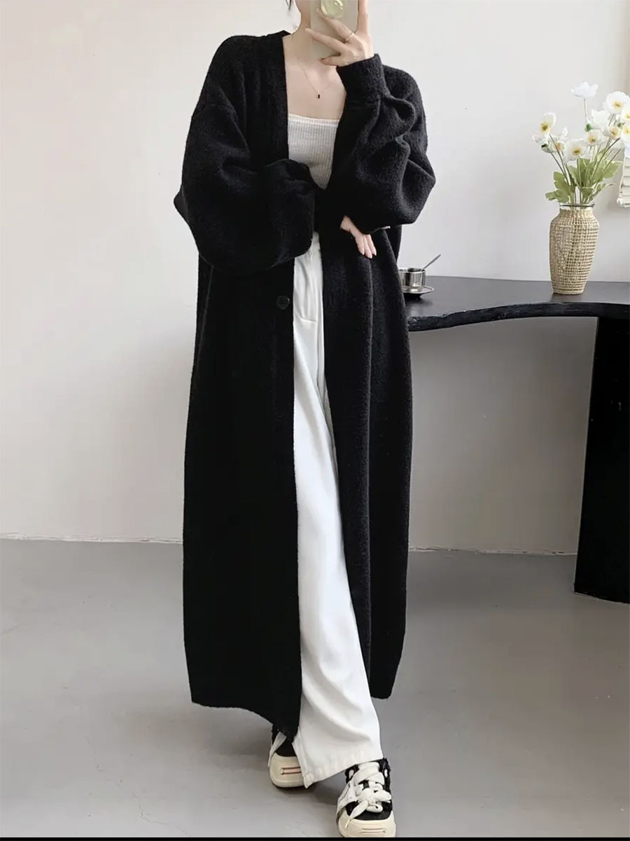 レディース ニット ロングカーディガン 韓国風 5色