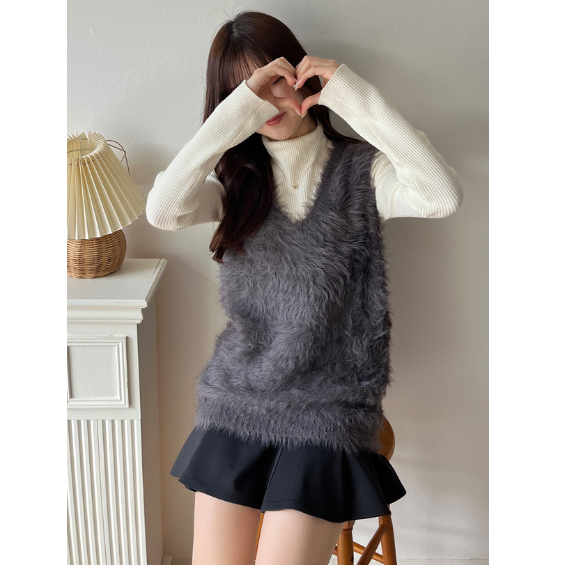 ニット ニット ふわもこ質感シンプルベスト