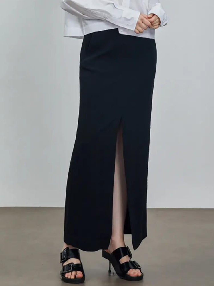 ニット シンプルスリットニットスカート