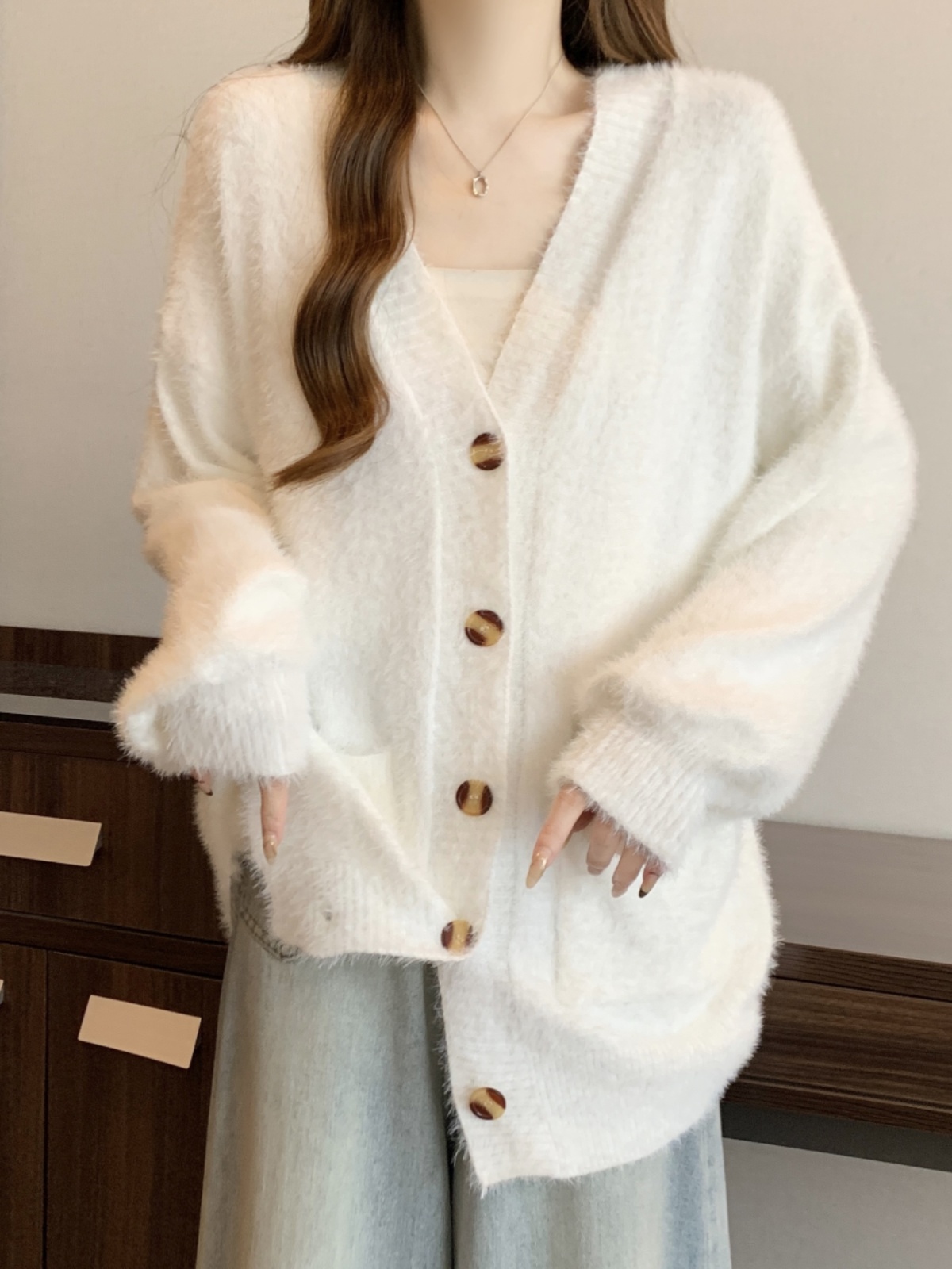 ニット ニット ふわもこ優しさカーディガン