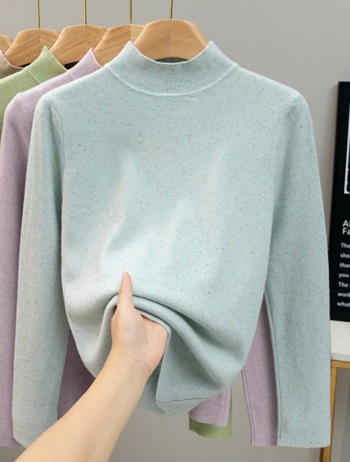 2025新作 秋冬レディース ハイネックニットセーター 長袖プルオーバー