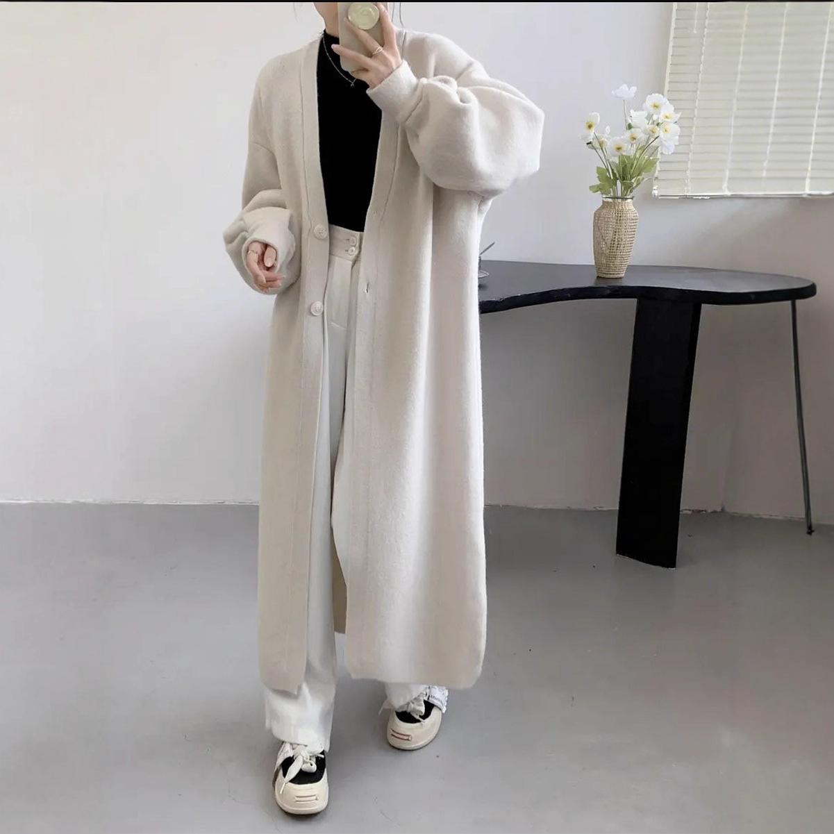 レディース ニット ロングカーディガン 韓国風 5色