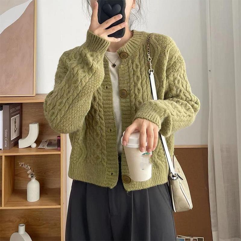 ケーブル編みニットカーディガン韓国風レディース8色