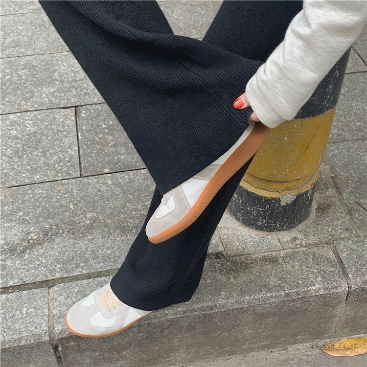 秋冬新作ニットワイドパンツ ゆったりリラックス美脚効果