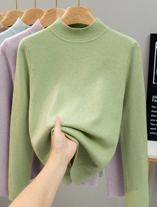 2025新作 秋冬レディース ハイネックニットセーター 長袖プルオーバー