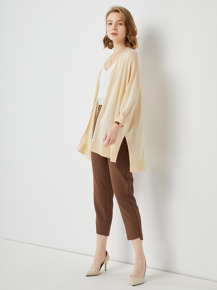 ニット シンプル美シルエットカーディガン