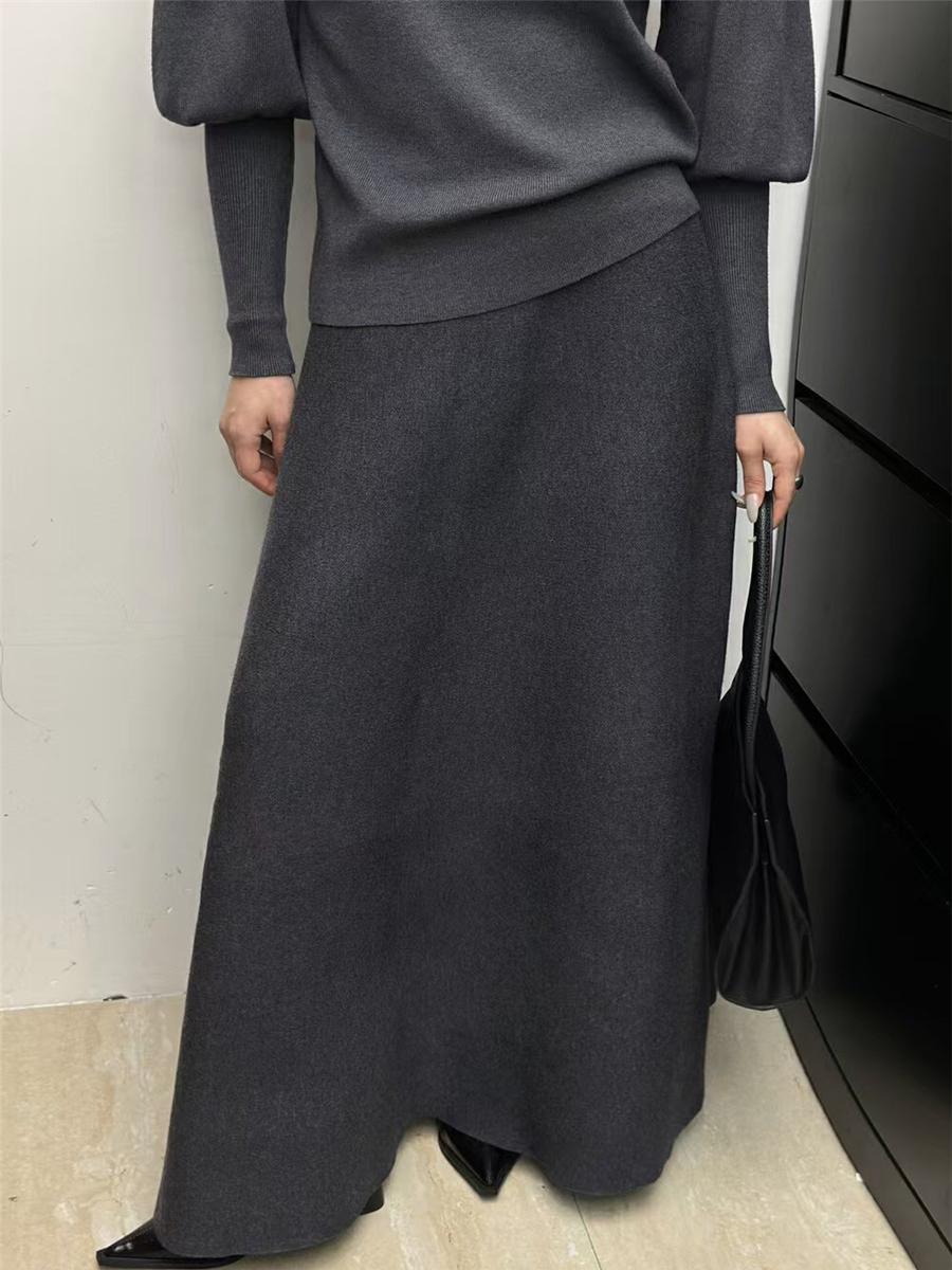 ニット シンプル上質ロングニットスカート