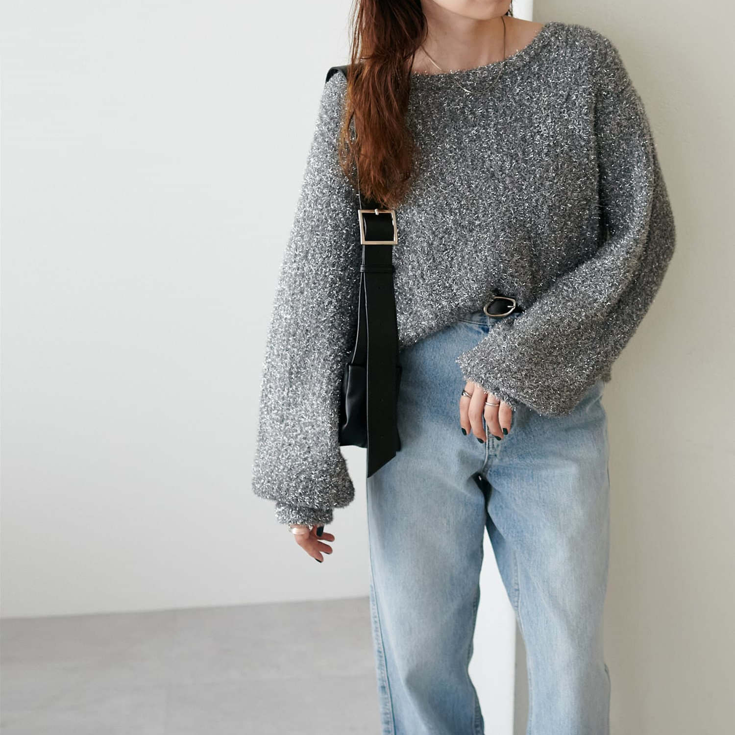 ニット ラメ入りモヘアタッチニット